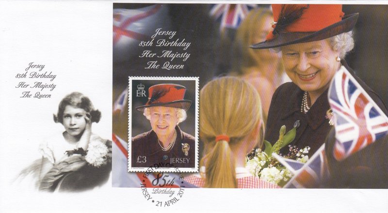 Jersey 2011, 85th Birthday, Miniature Sheet. ,on FDC