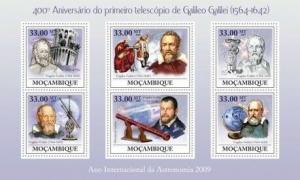 Mozambique - Telescope & Galilei 6 Stamp Sheet 13A-235