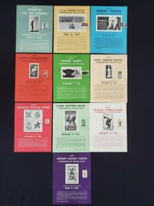 1964,65 Vintage USPS Bulletin Board Poster Folded w/ FDI Cancel Lot of 10