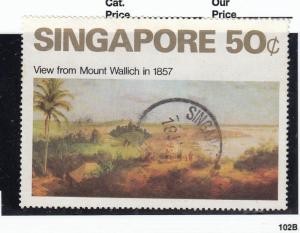 SINGAPORE # 148 VF-SON CANCEL 50cts VIEW FROM MOUNT WALLICH IN 1857