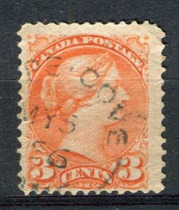 CANADA; 1870 classic QV Small Head issue fine used Shade of 3c. value