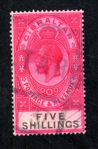 Gibraltar #89   F/VF, Used, King Edward, Crease, CV $75.00 .....  2440089