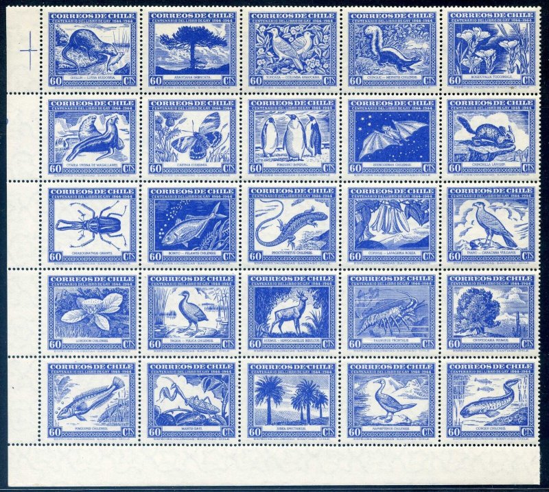 Chile, 254-55, C124, Flora & Fauna, mostly NH with a few LH stamp, Scott $230