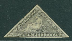 SG 7c Cape of good hope 1855-63. 6d slate-lilac. Very fine used, full good...