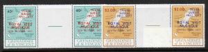 St Vincent Grenadines 127-8 Gutter Pair MNH Map, Silver Jubilee Royal Visit o/p