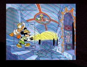 BHUTAN - 1991 - DISNEY - MICKEY - DONALD - CATACOMBS - MINT - S/SHEET!