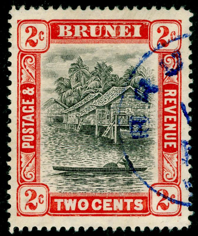 BRUNEI SG24, 2c grey-black & scarlet, FINE USED.