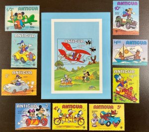 Antigua Disney Goofy & Friends S/S 5 x 4” and 9 stamps 1980