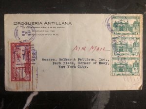 1932 Dominican Republic Antillana Drugstore Commercial Cover To New York USA