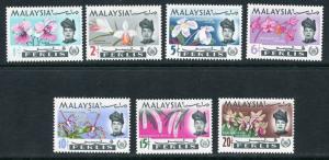 MALAYSIA  OMNIBUS  FLOWERS FROM  11  STATES  NEVER HINGED WHITE PAPER AS SHOWN