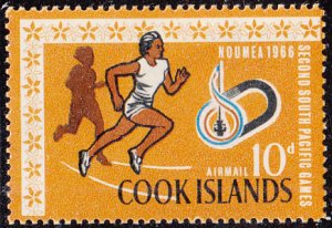 Cook Islands 1967 MH Sc #C10 10p Running 2nd South Pacific Games