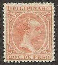 Philippines 176, mint, hinge remnant,  thin.. 1896. (P67b)