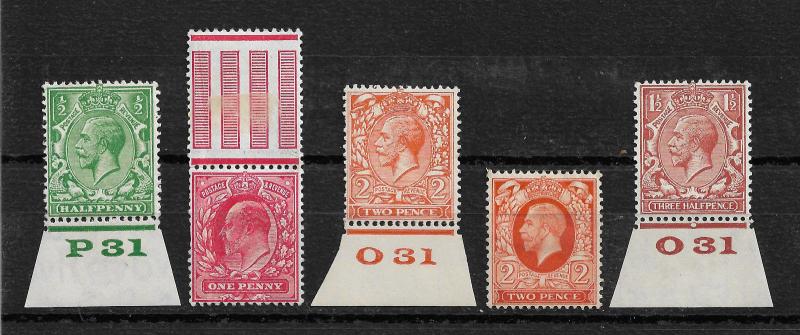 Great Britain Scott # 159-162 + 1 Variety VF MNH**OG nice color !  see pic !