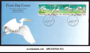 SINGAPORE - 1993 BIRD SERIES MIGRATORY BIRDS / CHINESE EGRETS 4V FDC