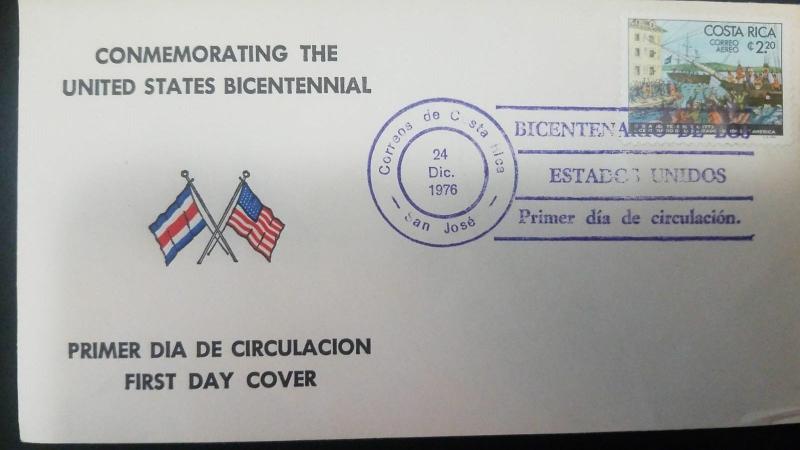 O) 1976 COSTA RICA, CONMEMORATING THE UNITED STATES BICENTENNIAL, BICENTENARY OF 