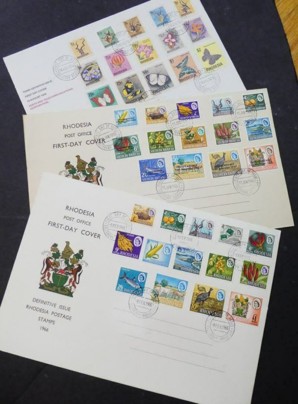 EDW1949SELL : RHODESIA & SOUTHERN RHODESIA Beautiful collection of 36 mostly FDC