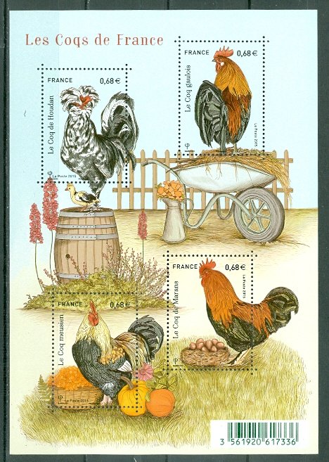 FRANCE LE COQ   2015 SOUV. SHEET...MNH