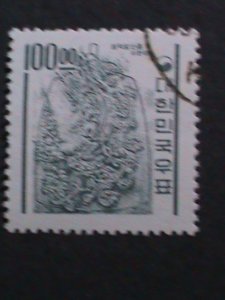 ​KOREA-1963 SC#372  8TH CENTURY KING SONGDOK BELL USED STAMP VERY FINE