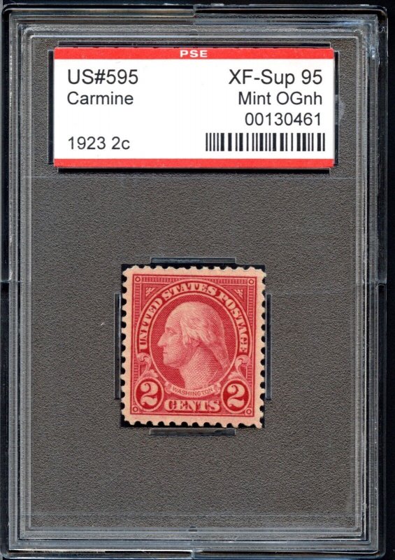 US SCOTT #595 MINT-XF-SUP-NH GRADED 95 PSE ENCAPSULATED SMQ $2,250 (7/23/24 GP)