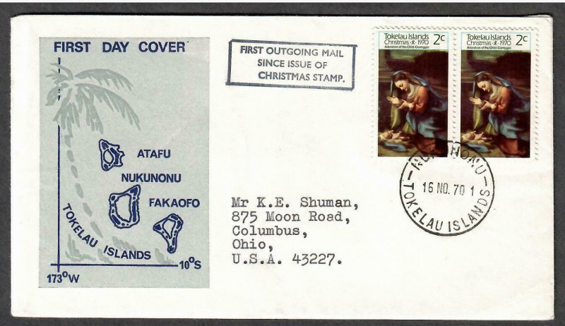 Tokelau Islands # 21 ( pair ) on First Outgoing Mail - I Combine S/H