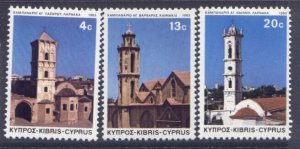 Cyprus 618-20 MNH Christmas, Architecture, Church