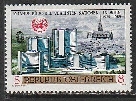 1989 Austria - Sc 1477 - MNH VF - 1 single - UN offices in Vienna