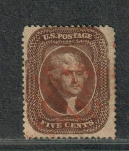 US Sc#30a Used/F-VF, Red Cancel No Faults, Cv. $355