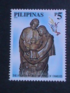 ​PHILIPPINES 2002-SC#21809-10 4TH WORLD MEETING OF FAMILY. MNH VERY FINE