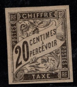 French Colonies Scott J8 MH* Imperforate postage due stamp