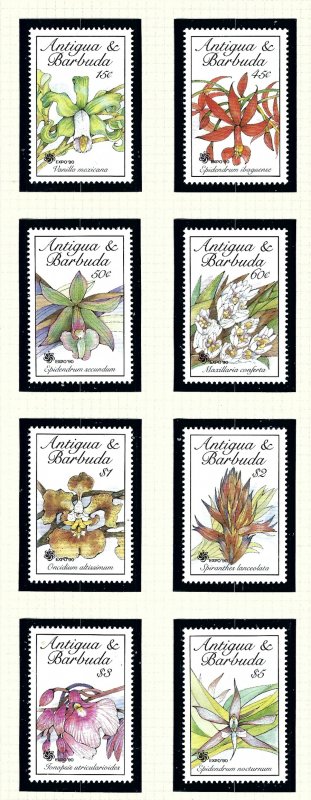 Antigua 1285-92 MNH 1989 Orchids           (KA)
