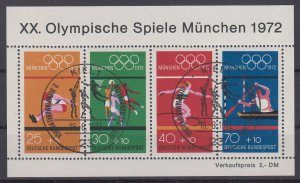 Germany 1972 Sc#B490 Mi#SS 8 used Kiel 1 - Olympics (BU1785)