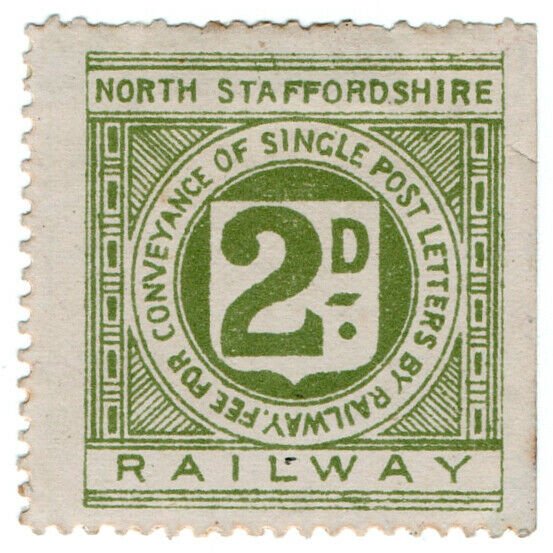 (I.B) North Staffordshire Railway : Letter Stamp 2d