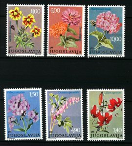 Yugoslavia 1977 MNH Stamps Scott 1325-1330 Garden Flowers