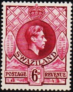 Swaziland. 1938 6d S.G.34b Mounted Mint