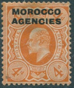 Morocco Agencies 1907 SG35 4d orange KEVII MH (amd)