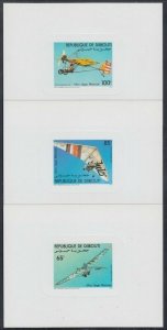 DJIBOUTI Sc# C193-5.1 CPL MNH SET of 3 PROOFS - MOTORIZED HANG GLIDERS