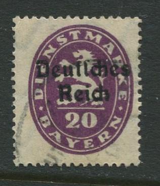 Bavaria -Scott O55- Deutsches Reich Overprint -1920 - Used - 20pf Stamp