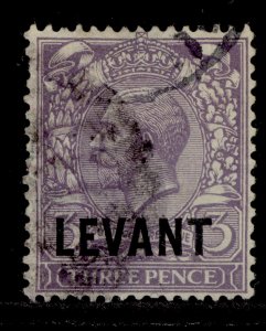 BRITISH LEVANT GV SG L19, 3d bluish violet, USED.