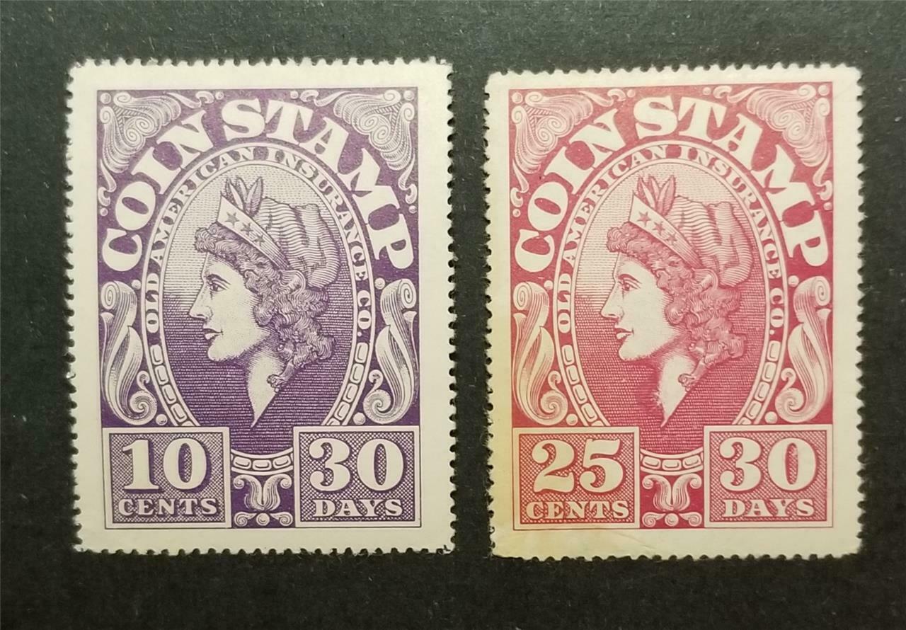 COIN STAMP Old American Insurance Company Cinderella Stamp Lot MH OG G5358 Specialty Philately