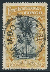 Belgian Congo, Sc #27, 15c Used (IBEMBO CDS)