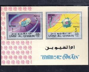 UMM AL QIWAIN 1966 SATELLITES MINT VF NH O.G S/S2 (35 UMM )