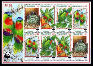 Niuafo'ou - Tonga 1998 Young Birds - WWF Complete MNH Miniature Sheet SC...