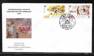 United Nations NY 495-496 Homeless Shelter WFUNA Cachet FDC First Day Cover