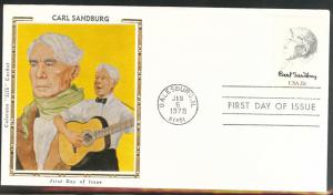 1731 Carl Sandburg guitar FDC  on Colorano Silks Cache U/A