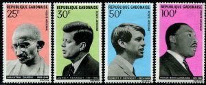 HERRICKSTAMP GABON Sc.# C78-81 Gandhi, M.L.King, Kennedy Mint NH