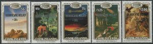 Cook Islands 1987 SG1163-1167 Halley's Comet HURRICANE RELIEF +50c surcharge set