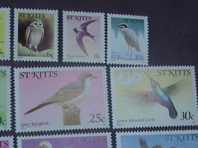 ST.KITTS # 49a-66a -MINT/NEVER HINGED---COMPLETE SET-----BIRDS-----1992