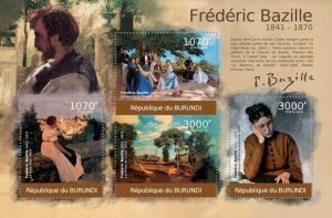 BURUNDI 2012 - Paintings of Frederic Bazille M/S. Official issues.