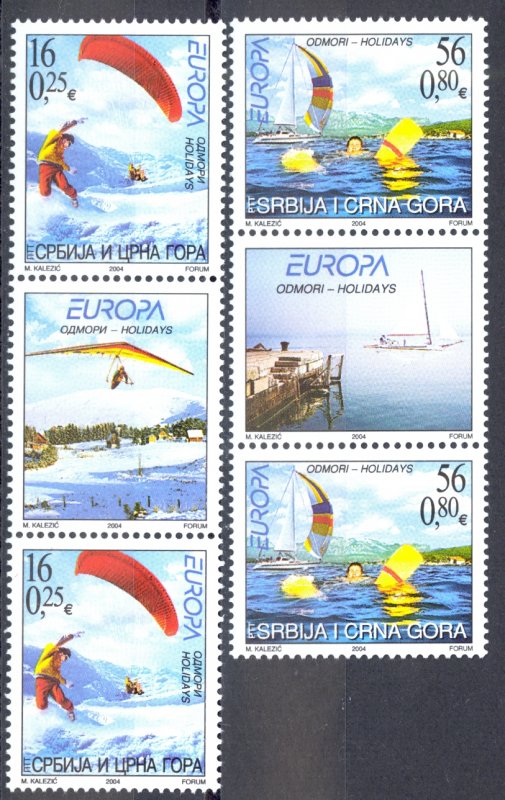 Serbia Sc# 246-247 MNH v pair + label 2004 Europa