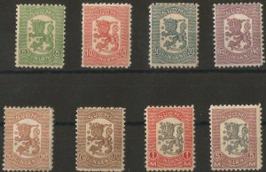 Finland 1918 Definitives issue Vaasa goverment Civil war set of 8 stamps (*)